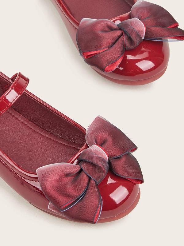 2023 1 Pair Girl's Elegant Cute Bowknot Design Flat Shoes, Comfortable Solid Color Slip-on Ballet Flats, Fashionable Flats For Kids 8