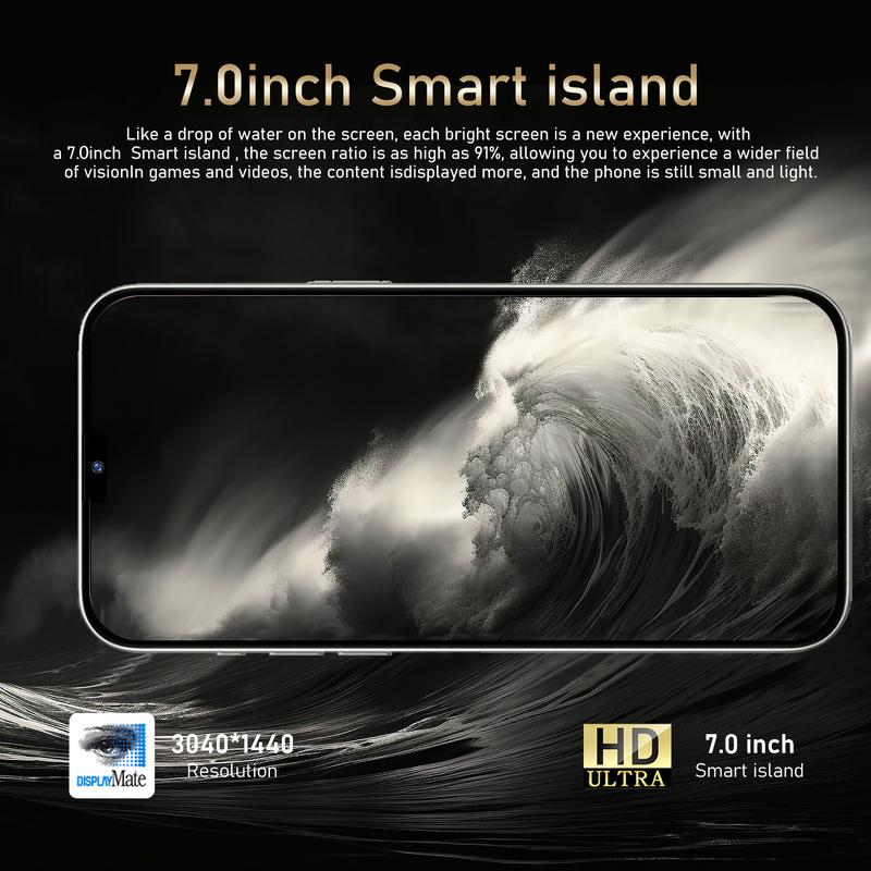 Điện Thoại Di Động Xuyên Biên Giới, i15 ProMax, Thông Minh, Màn Hình Lớn 7,0 Inch, Bộ Nhớ 16 + 1T, Có Sẵn Gửi Thay Mặt, Mẫu Bán Chạy 2