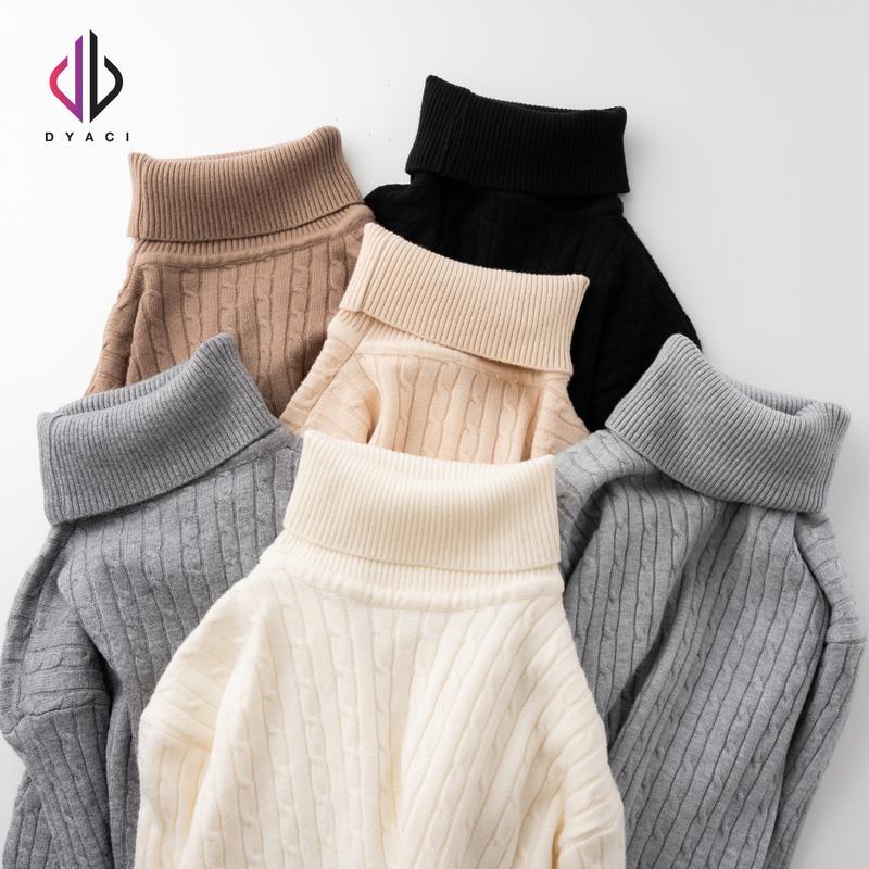 Áo Len Nam Cổ Lọ DYACI Quảng Châu Hoạ Tiết Vặn Thừng Chất Lông Cừu Cao Cấp Mềm Mịn Kiểu Dáng Hàn Quốc Menswear