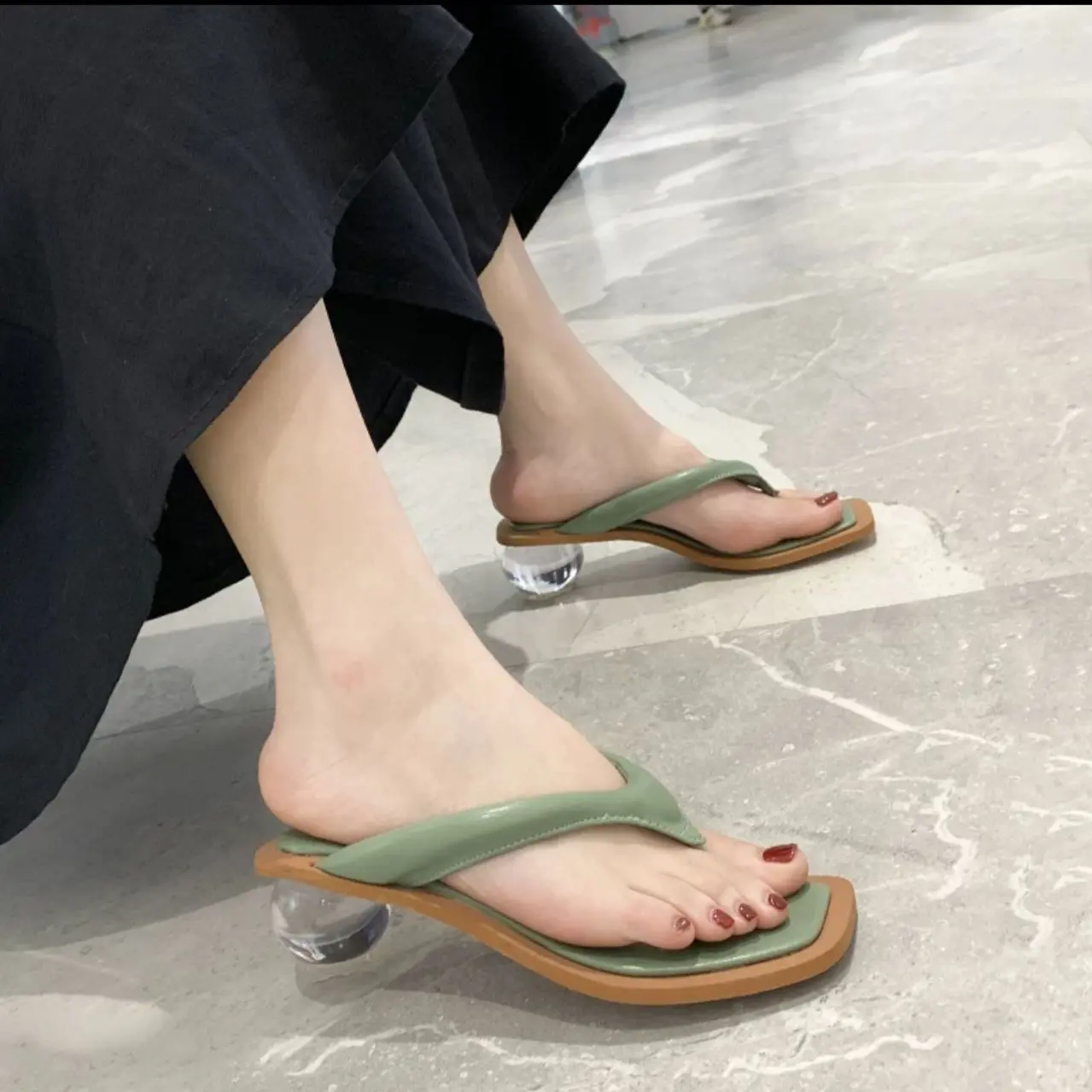 heels bulat us06 sendal bulat wanita