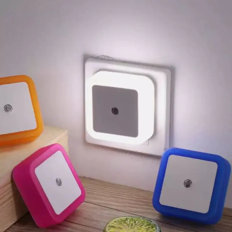 Smart Auto Sensor Night Lamp LED Bed Light Automatically Light Control Love Circle Square