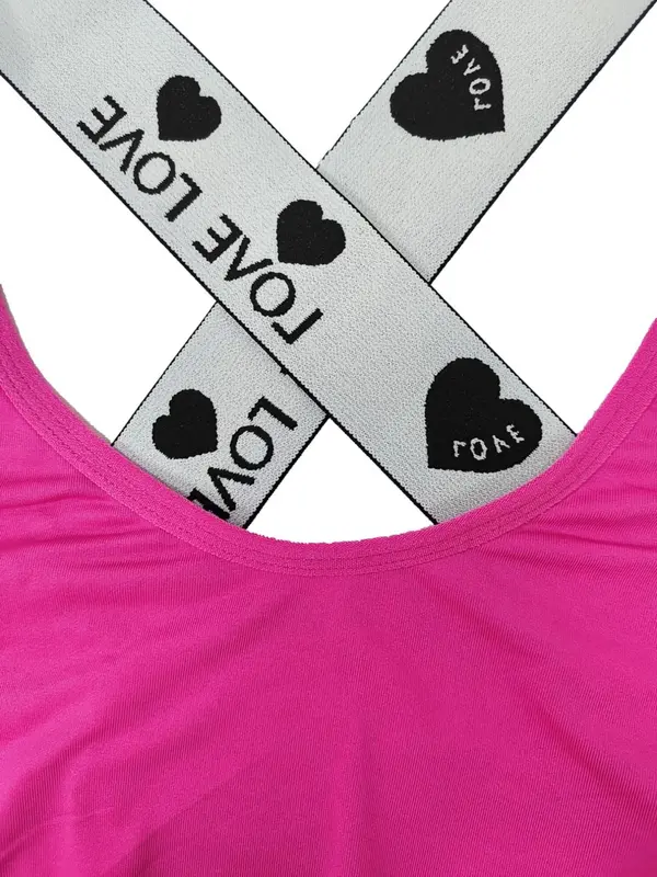 【Plus Size】 Women's Heart Print Criss Cross Backless Bra & Panty Set, Sexy Comfy Breathable Underwear Set for Daily Wear, Women's Underwear Set for All Seasons 8