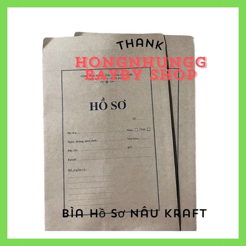  Xấp 100 cái Bìa Hồ  Sơ Màu Nâu   kraft  đựng hồ sơ giấy tờ 