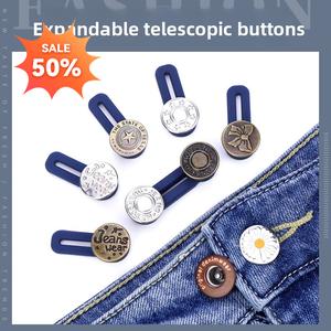 No-Sew Button Stretchable Waist Expander Button Detachable Button Universal Buckle Extension Buckle Jeans Button Adjustable