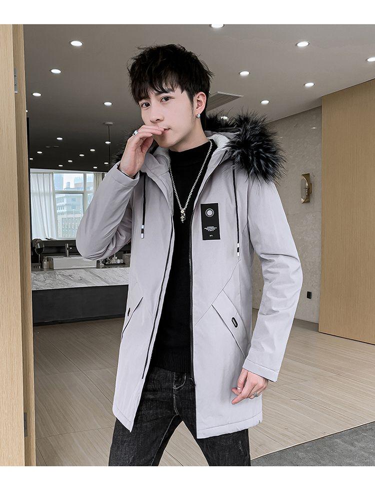 Product Introduction of Áo Khoác Độn Bông, Dành Cho Nam Giới, Dài Trung Bình Có Mũ Trùm Đầu, Áo Khoác Bông, Áo Khoác Đệm Lông Cừu, Thích Hợp Cho Quần Áo Mùa Thu, Phong Cách Hàn Quốc, Có Thể Tùy Chỉnh Về Độ Dày 15