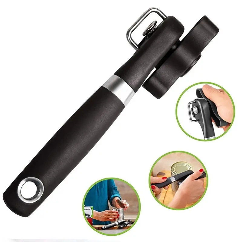 1Pc Safe Cut Can Opener Smooth Edge Can Opener Manual Stainless Steel Cutting Professional Tool for Kitchen Restaurant Home Store