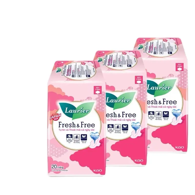 băng vệ sinh siêu mỏng cánh Laurier Fresh&Free (20 miếng) - Women, Nữ Tampon