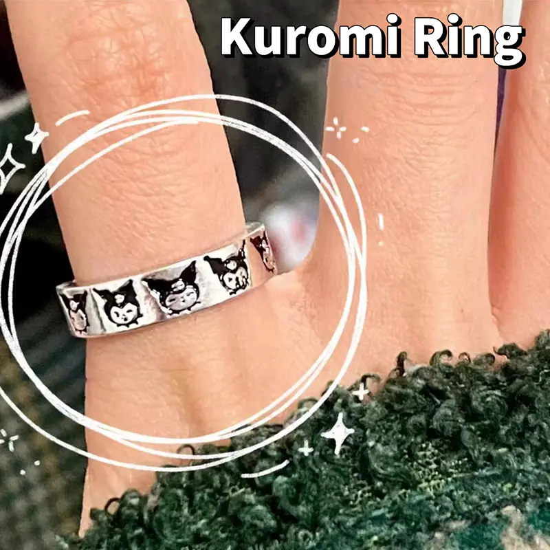 Nhẫn Kawaii, Thiết Kế Nhân Vật Kawaii Hoạt Hình Sanrio, Nhẫn Cặp Đôi, Nhẫn Màu, Nhẫn Mở Có Thể Điều Chỉnh Phụ Kiện Ngón Tay, Thích Hợp Làm Quà Sinh Nhật