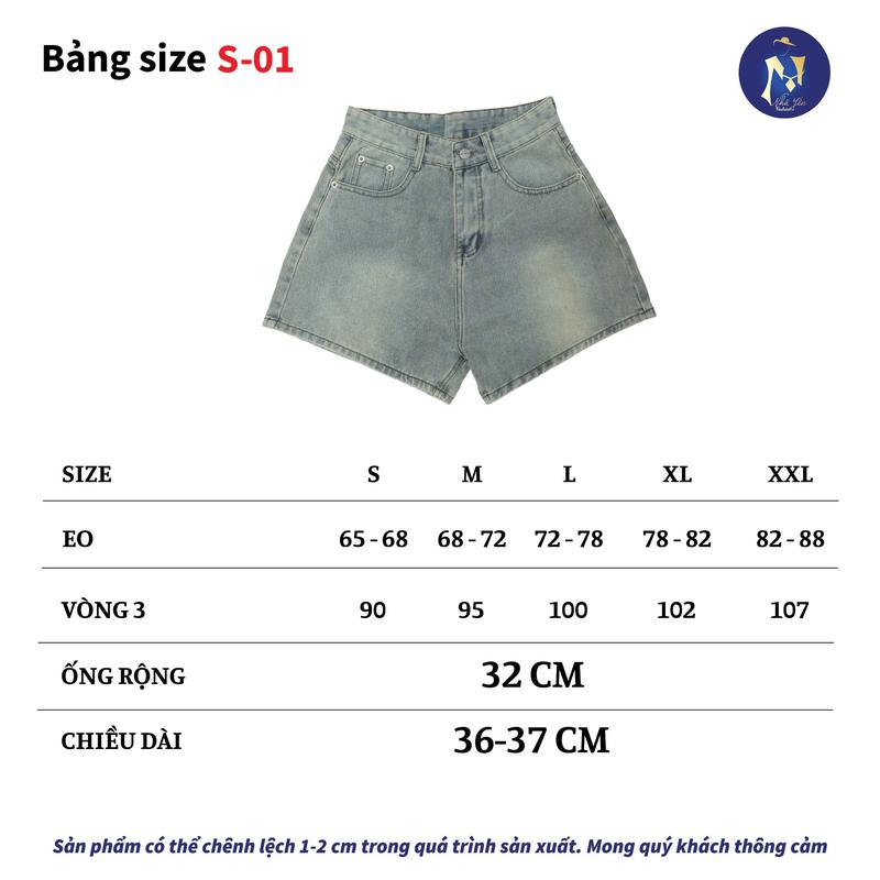 Product Introduction of ( S - 01 ) Quần  Short Jean, Lưng Cao Chất Vải Cotton Mịn Đủ Size ( S - XXL) Nữ Women Pants 0