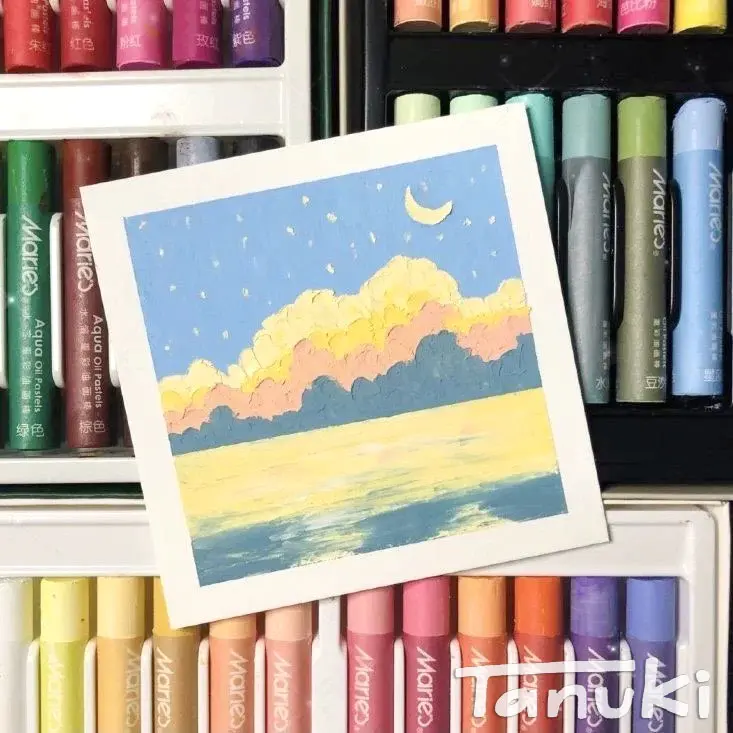 Màu sáp dầu (oil pastel) cá voi 7