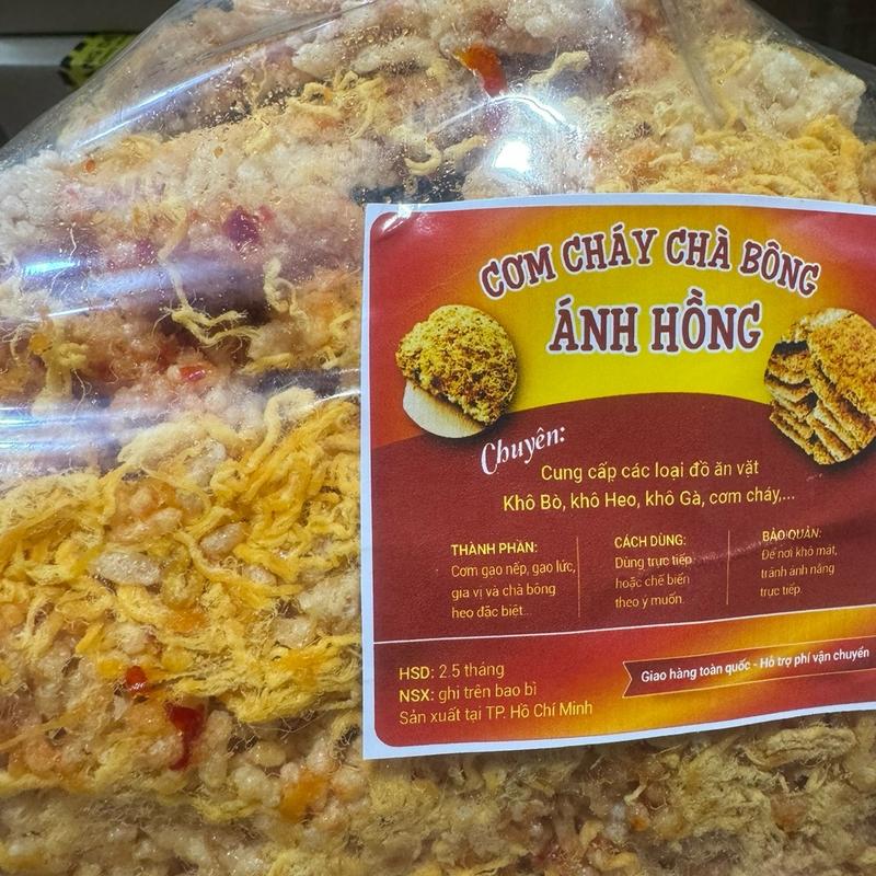 1kg cơm cháy phun chà bông nếp bể Snack Cay