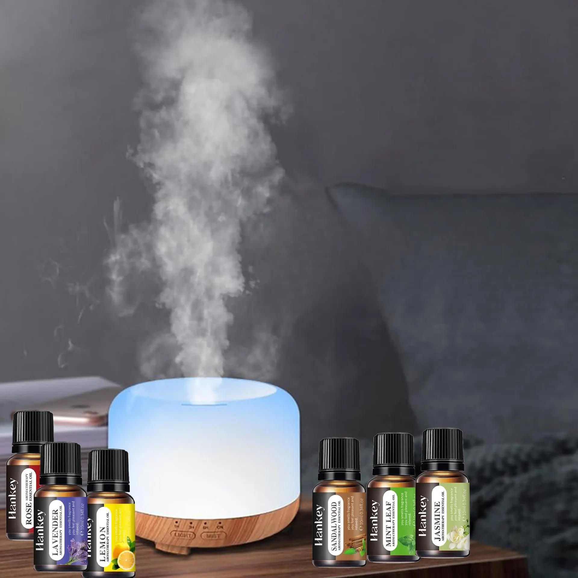 Aroma Diffuser, USB Powered Aroma Diffuser with 3 Timing Mode, Essential Oil Diffuser with LED Light, Suitable for Home, Office and Dormitory