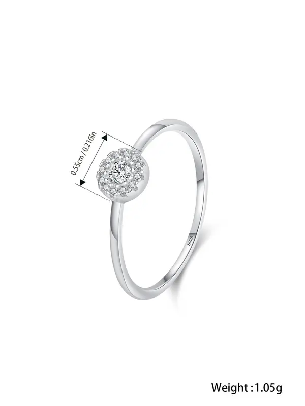 S925 Sterling Silver Romantic Infinite Love Finger Ring, Shiny Zirconia Ring for Women, Classic Wedding Anniversary Jewelry Gift 1