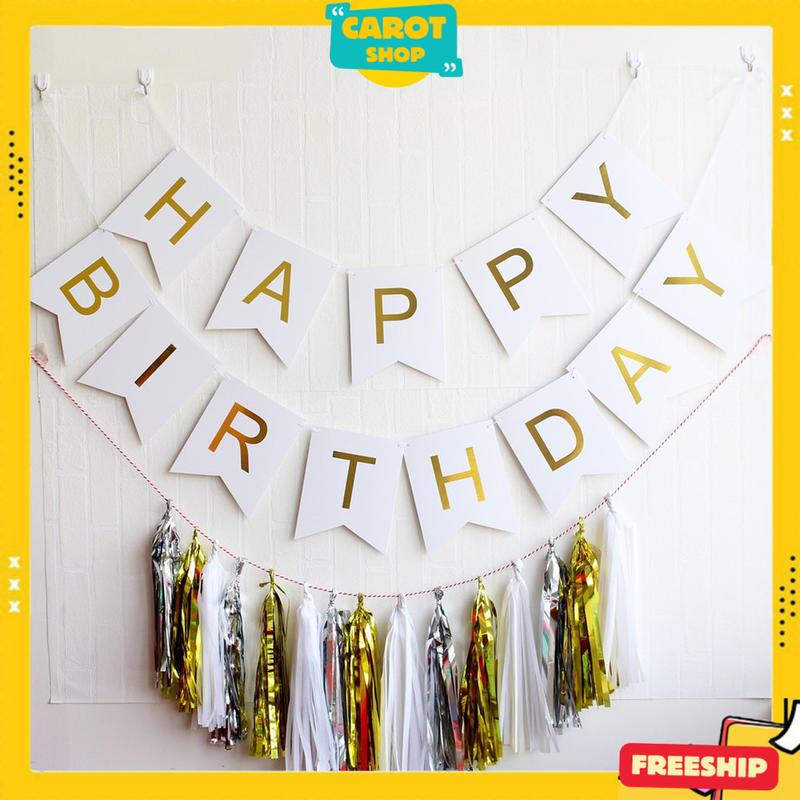 Dây Chữ Sinh Nhật, Dây treo Đuôi Cá Happy Birthday Phụ Kiện Trang Trí Tiệc Tùng Sinh Nhật 6