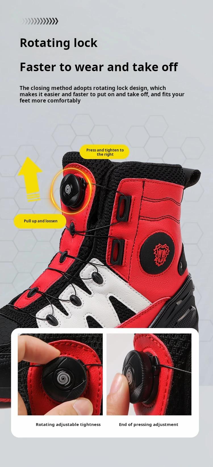 Product Introduction of Men Boots Motorcycle Casual Shoes Microfiber Waterproof Anti-slip Outdoors Travel Equipment Sneakers Motorcycle Shoes Riding 8