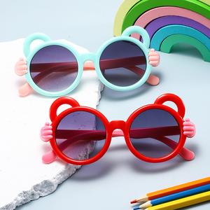 แว่นกันแดดเด็ก แฟชั่น มาใหม่ สไตล์การ์ตูน ม่านบังแดด อุปกรณ์ปาล์ม ตกแต่งอินเทรนด์สำหรับเด็กน่ารัก