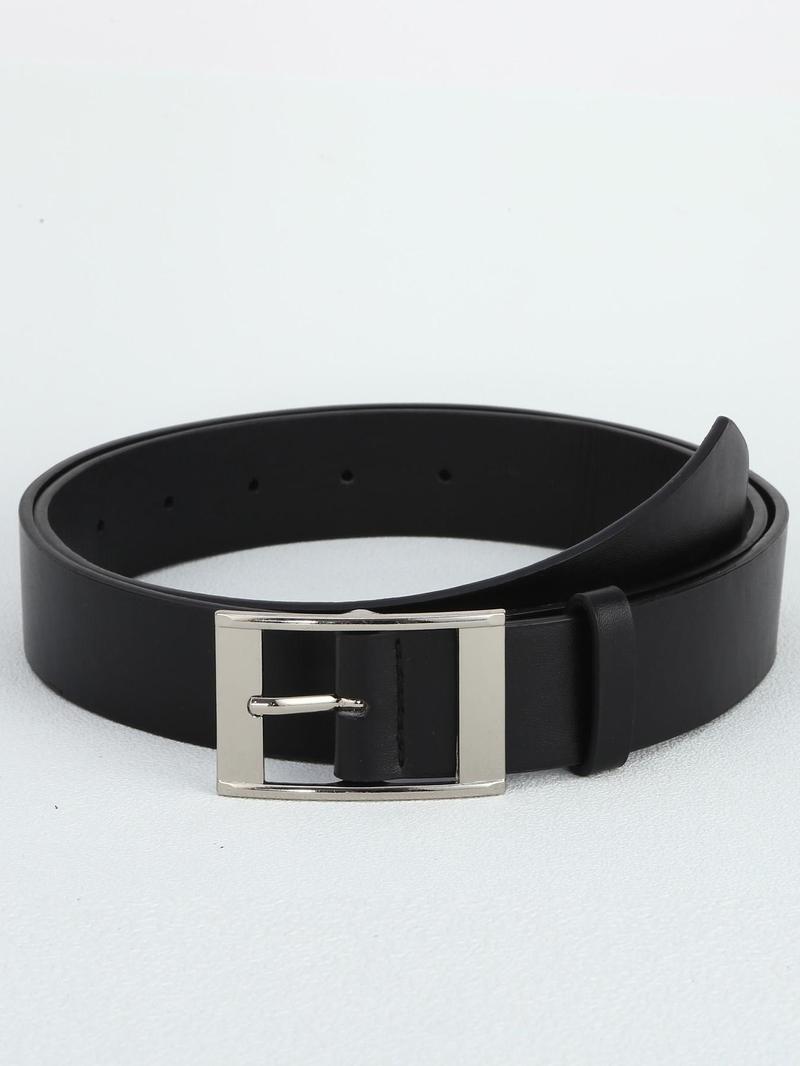 Product Introduction of Casual Men's Plain Color Pu Buckle Belt, Hot Fashion Belt for Party, Daily Clothing Decor, Modern Trendy All-match & Exquisite Belt 4