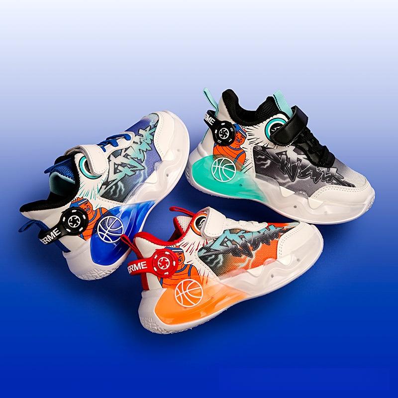 Product Introduction of Boys Running Shoes Spring and Autumn New LED Light Breathable Mesh Basketball Sneaker Luminous Leisure Light Shoes 8