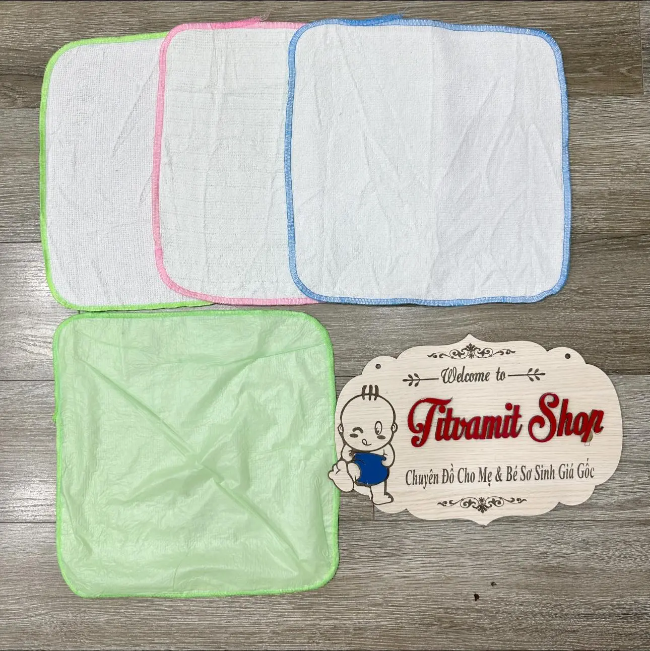 Tấm lót Chống thấm doremon 1 gói 10 chiếc giặt máy được, tấm lót chống thấm cho bé
