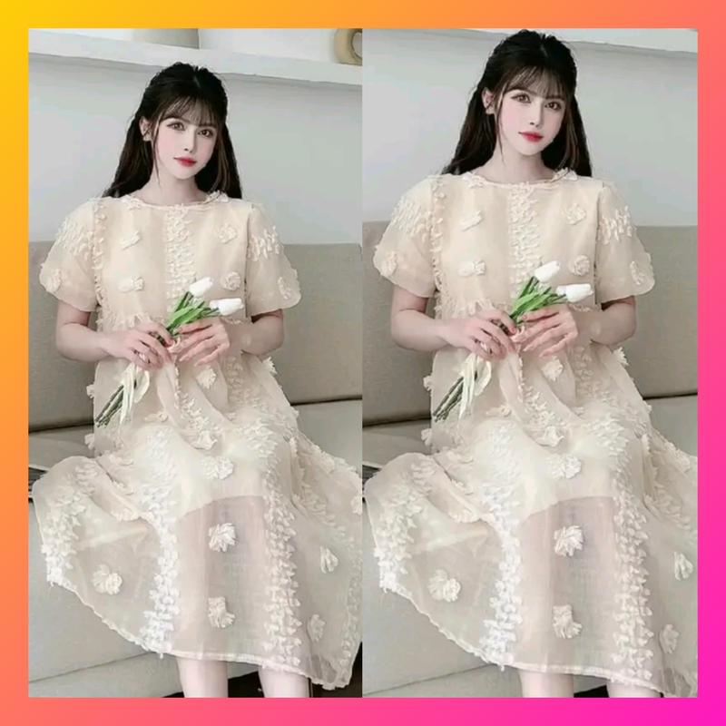   Đầm Bầu Thiết Kế  Váy von đũi cao cấp xuông a xòe đuôi cá Nữ Dress Women Màu Hồng 