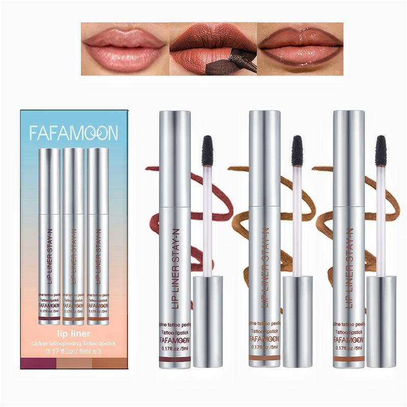 FAFAMOON Peelable Lip Liner Outlines The Lip Shape And Shows The Lip Color Lipstick 3pcs Set Waterproof And Non-smudged Peelable Lip Gloss Makeup -Xiii 6
