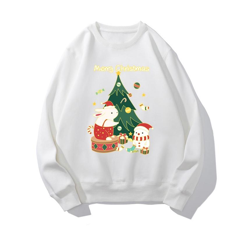 Áo Len In Hình Hoạt Hình Cây Thông Noel, Thời Trang, Dành Cho Cặp Đôi, Cổ Tròn, Dáng Rộng Vừa Vặn, Phong Cách Mùa Thu, Áo Dài Tay Nữ 2