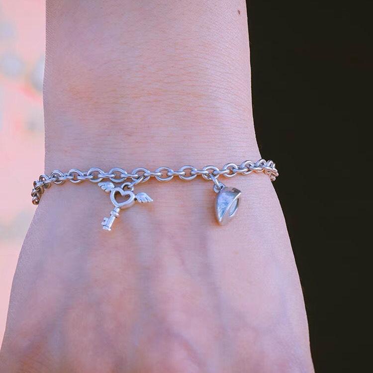 Vòng Tay Cặp Đôi Từ Tính, Thiết Kế Hình Trái Tim Thời Trang, Kết Hợp Khóa, Vòng Tay Cặp Đôi Sáng Tạo, Làm Bằng Kim Loại vòng tay  nữ vòng  mã lắc 3