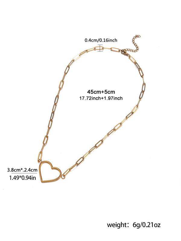 Women's Elegant Heart Design Pendant Necklace, Exquisite Trendy Pendant Necklace, Chic Jewelry As Gift for Girlfriend 1