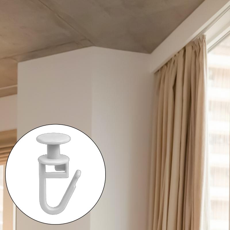 Product Introduction of Curtain Track Hook Curtain Rails Ceiling Gliders Set 100Pcs Lockable Folding Hanging Hook and 6Pcs Drape Rails Stoppers 39