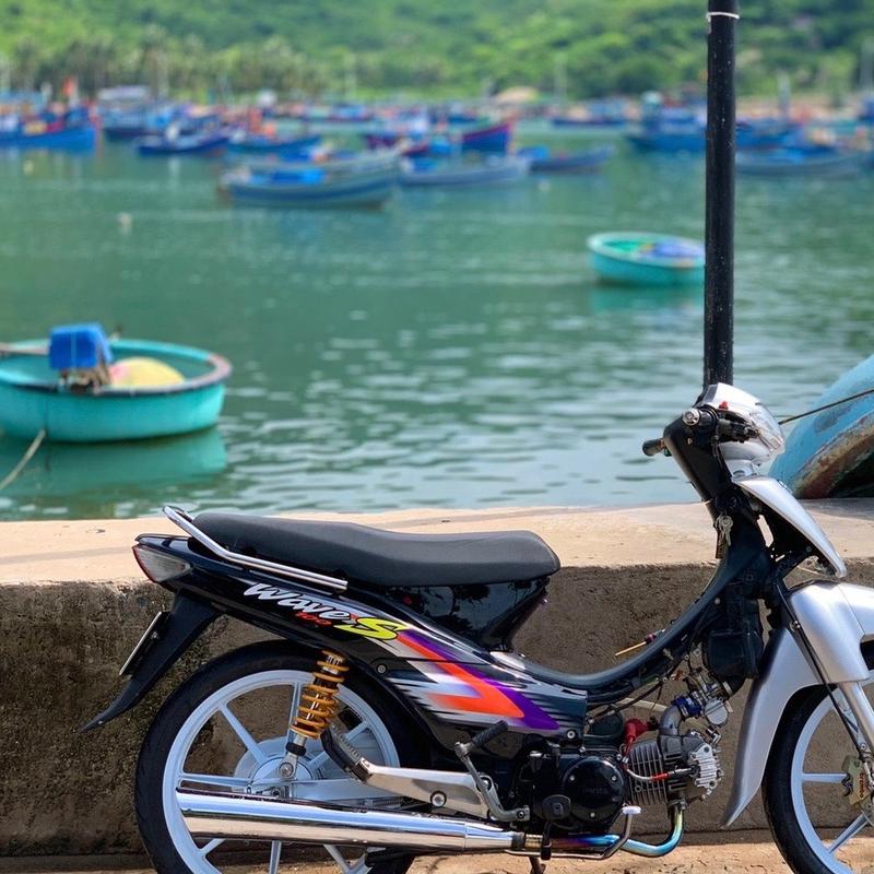  Tem rời xe Wave nhỏ alpha S100 dán xe màu đen - Tem decal 3 lớp Nhãn Dán 