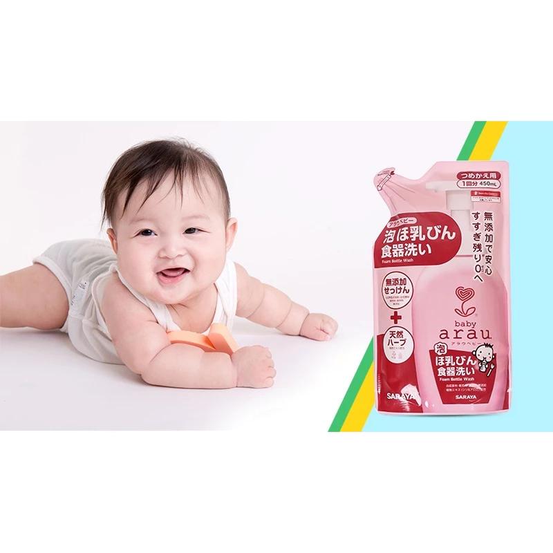Nước rửa bình Arau Nhật, chai 500ml/túi 450ml 3