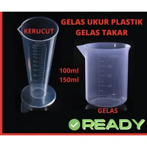 Gelas Takar Ukur 100ML 150ml Plastik Bening Transparan Measuring Cup Plastic Jigger