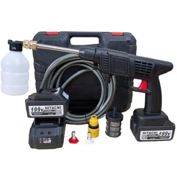  Máy rửa xe HITACHI YLT-21 220bar pin lithium tạo bọt tuyết di động 1 cục pin máy rửa xe  anovi 