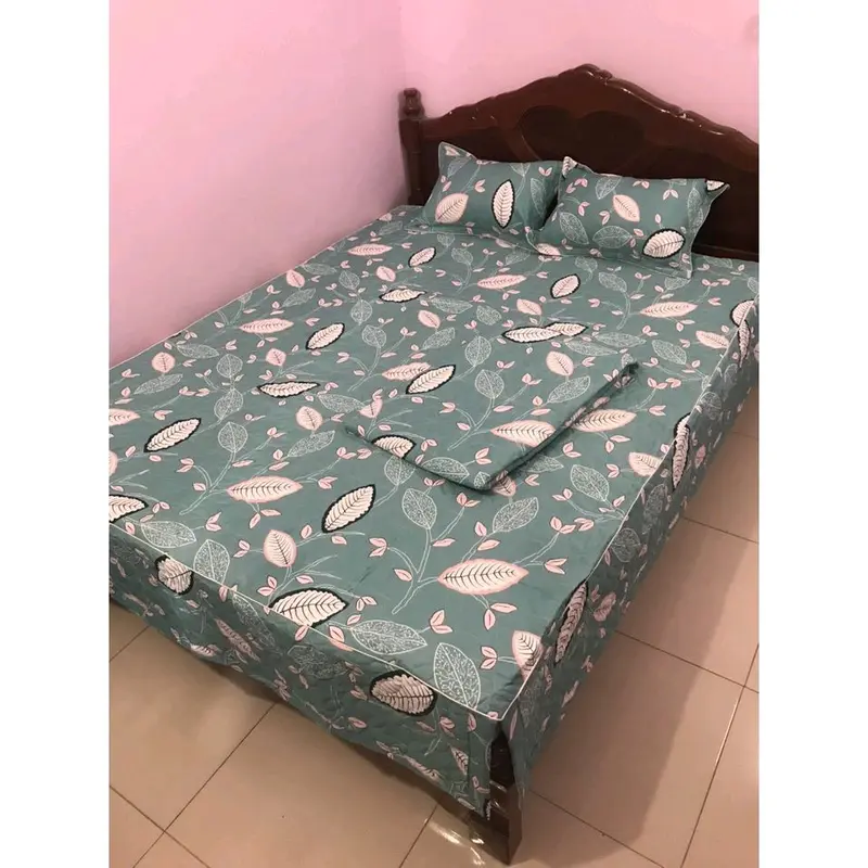 bộ ga gối trần bông dày dặn, xé góc 4