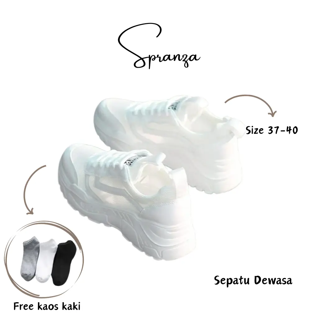Sepatu Sneakers Wanita Kasual - Sepatu Import Kekinian
