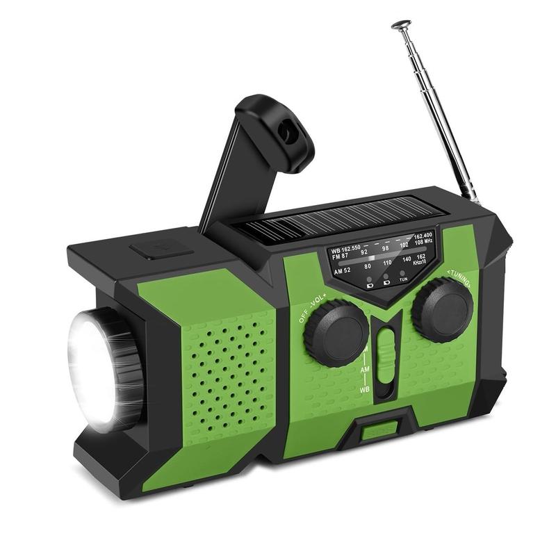 Product Introduction of Solar Emergency NOAA Weather Radio, Portable Hand Crank AM/FM/NOAA Radio with LED Flashlight & SOS Siren, Emergency Hand Crank Weather Radio 7