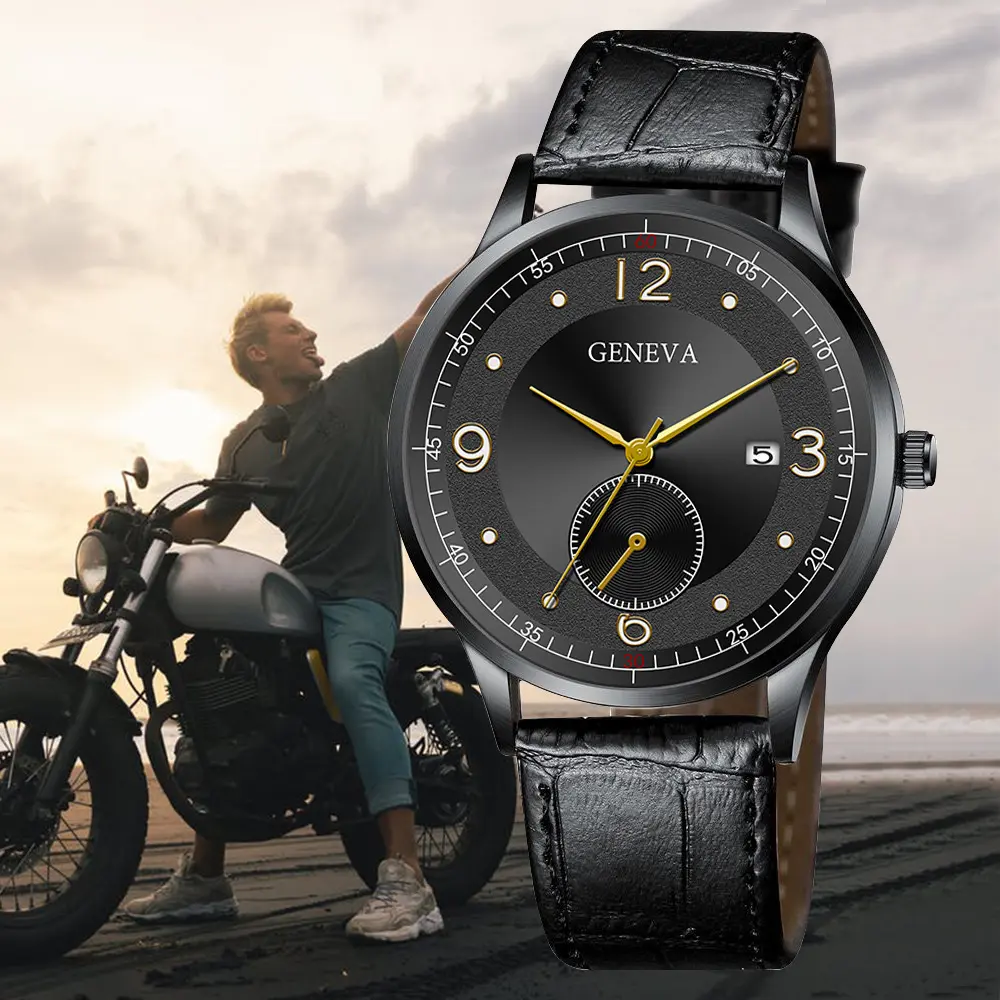 Watch Men's Simplicity Digital Alloy Belt Business Calendar Quartz Wrist Watch