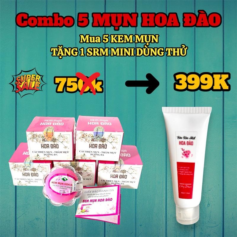 Combo 5 Kem Mụn Hoa Đào Cải Tiến Hỗ Trợ Cải Thiện Mụn - Thâm Skincare Chăm Sóc Da Women 2