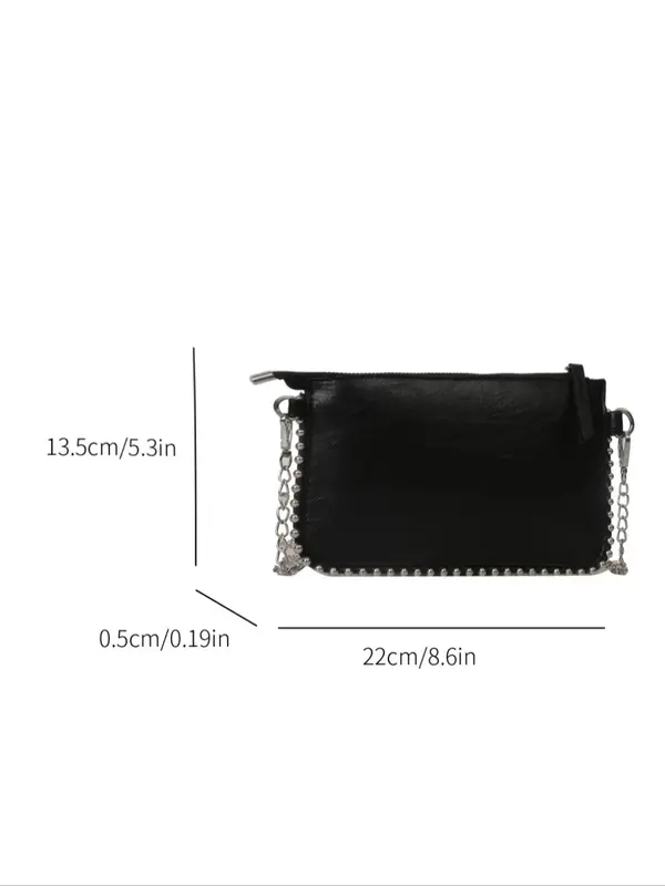 Women's Studded Decorated Crossbody Bag, Fashionable Solid Color Shoulder Bag for Daily Used, Casual Trendy Versatile High-quality Daily Commuting Bag, Ladies Purse 4