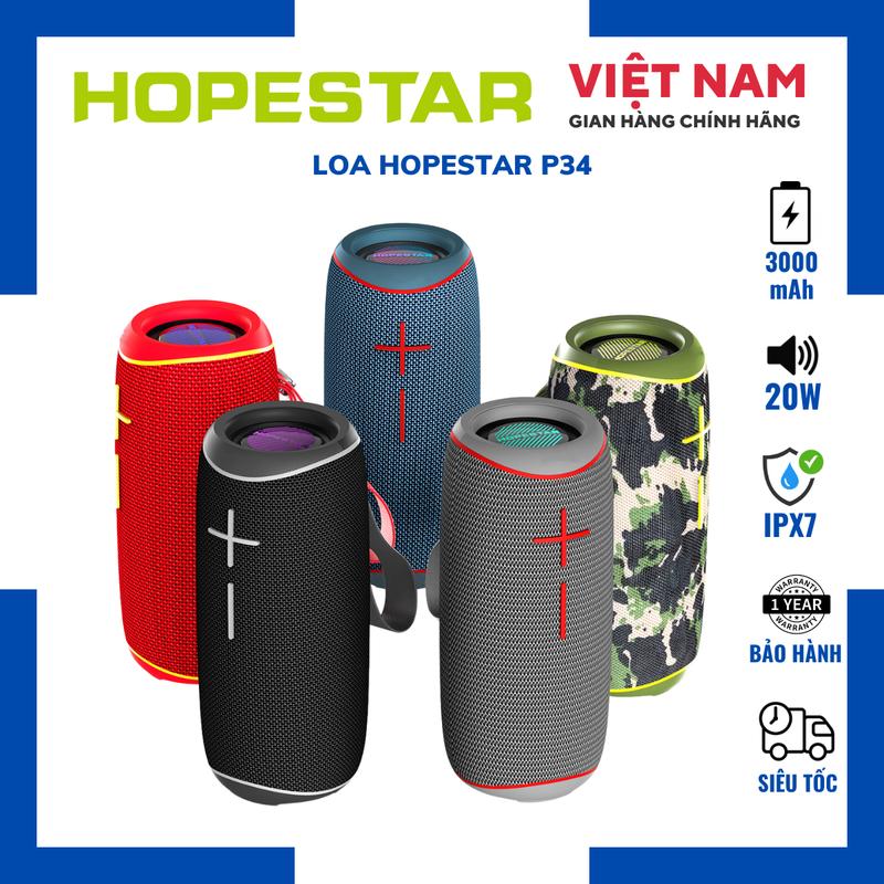 TẶNG NHẠC Loa Bluetooth Hopestar P34 Công Suất 20W Bass Mạnh Đèn Led RGB Chống Nước IPX7 Pin 3000mAh Phát Nhạc 4 - 6 Giờ Cổng Sạc Type-C Nhập Khẩu Chính Hãng Bảo Hành 12T Củ Loa Nghe Nhạc