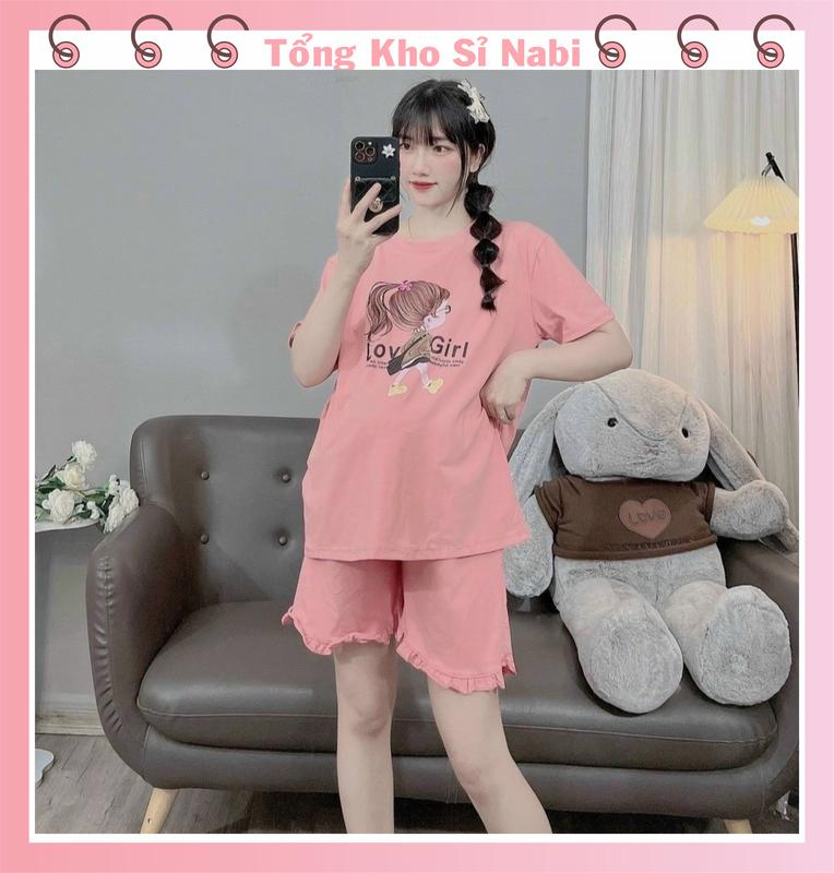Bộ bầu - bộ sau sinh Mặc Nhà - 2 Chức Năng ( love girl ) - chất liệu Thun Cotton Mềm mát