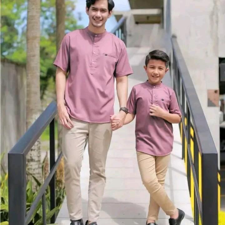 Baju koko lengan pendek couple ayah anak terbaru dan terlaris 2
