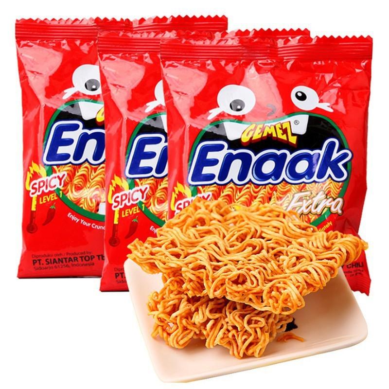 Product Introduction of Snack mì trẻ em Gemez Enaak Extra Indonesia vị Ớt cấp độ 1 lốc 20 gói x 28g  Thức Ăn Food Cay 2