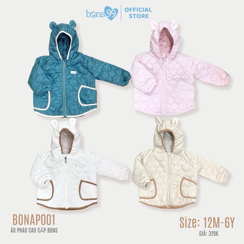 Áo phao có mũ Bons99 cho bé trai và bé gái từ 12 tháng đến 6 tuổi BONAP001