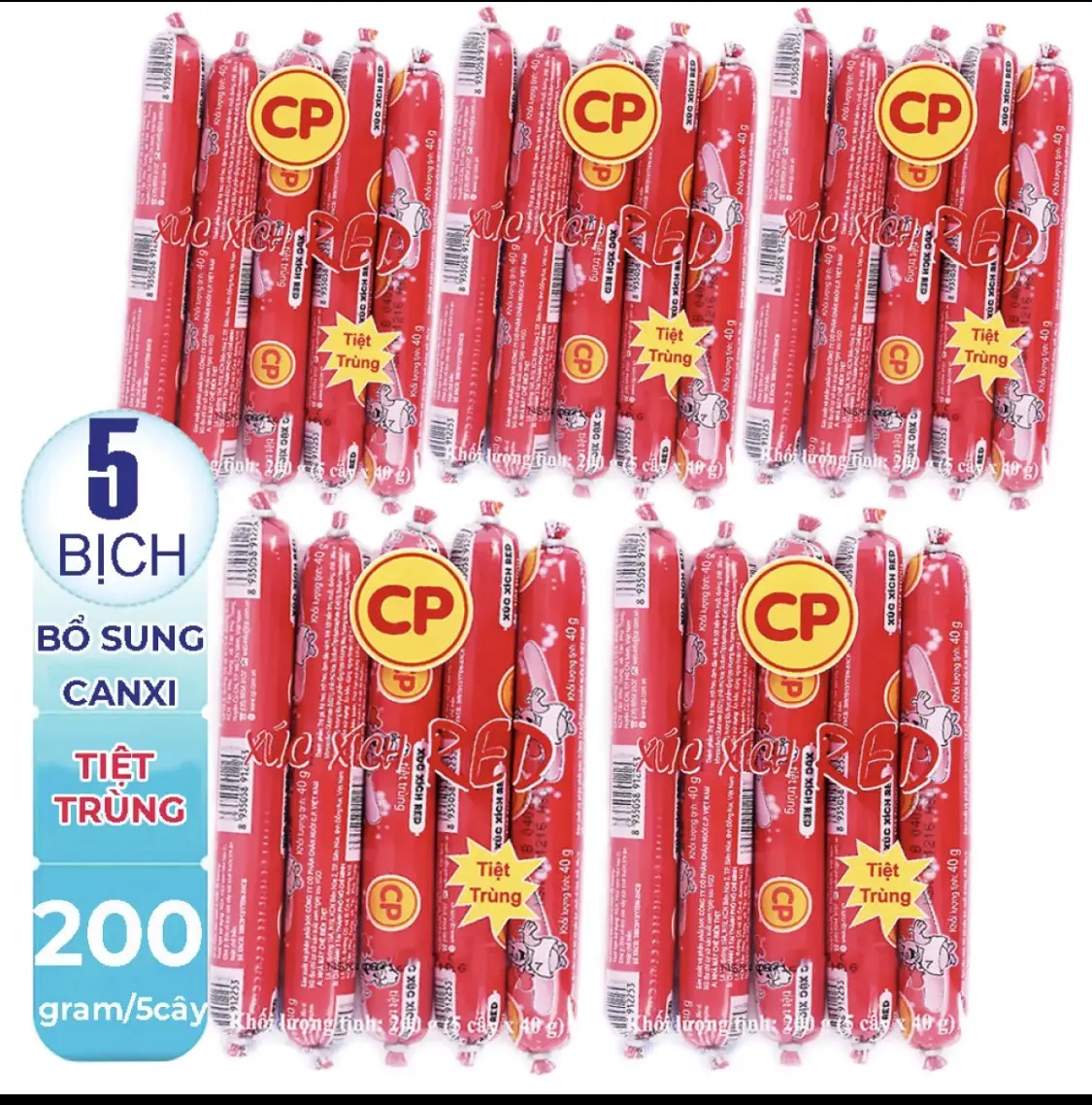 [ RẺ VÔ ĐỊCH - NGON KHÔNG THỂ CƯỠNG ] [ Combo 25 cây ] Xúc xích heo RED siêu ngon ăn liền, tuyệt trùng và an toàn thực phẩm CP, HSD 5 tháng kể từ ngày sản xuất thùng mì