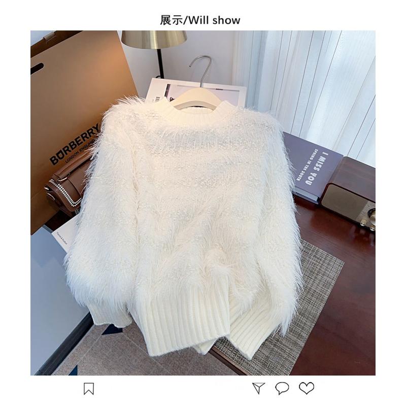 Product Introduction of Áo Chui Đầu Lông Chồn, Nhẹ Nhàng, Dành Cho Phụ Nữ, Hàng Mới Về 2024, Dày Dặn, Sợi Pha Lê Cao Cấp Áo Len Dệt Kim Nhung dẻo Mềm 9