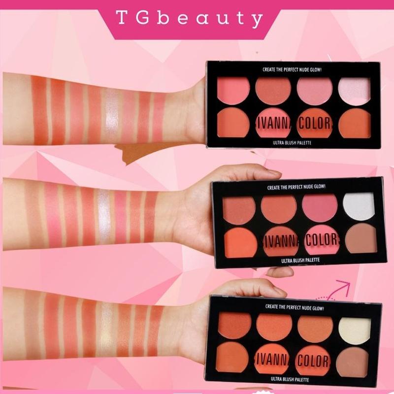 Bảng Phấn Má Hồng 8 ô Tông Cam Hồng, Tạo Khối và Bắt Sáng Sivanna Ultra Brush Palette HF319
