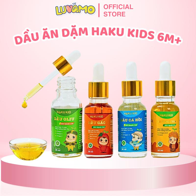 Dầu ăn dặm cho bé từ 6 tháng Hakukid, dầu ăn cho bé ăn dặm nguyên chất tăng chiều cao, bổ não Luvamo Vitamin Men Vi Sinh