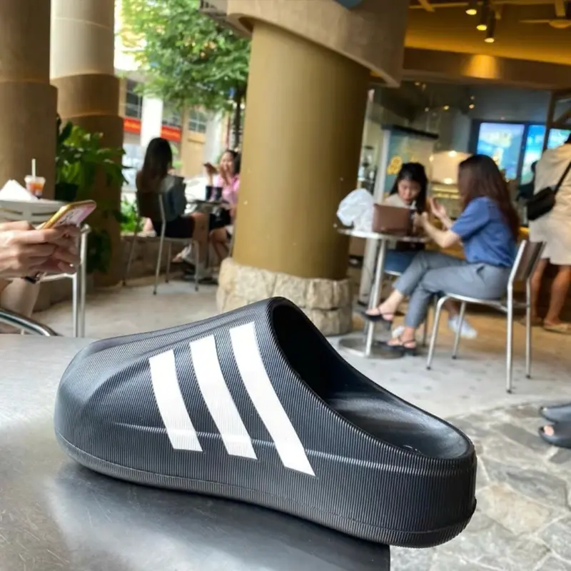 [Full Box] Dép Sục Đúc Adi nâng đế bản mới 2024, Đế bằng cao su cho nam và nữ 3 sọc Slipper DéP 5