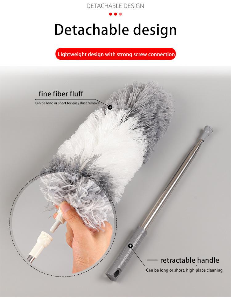 Product Introduction of Yisimoer Duster Extendable duster brush 300CM Adjustable Stretch Extend Microfiber Feather Duster Household Dusting Brush Stainless Steel Telescopic Retractable Household Dusting Brush For Cleaning Dust remover 7